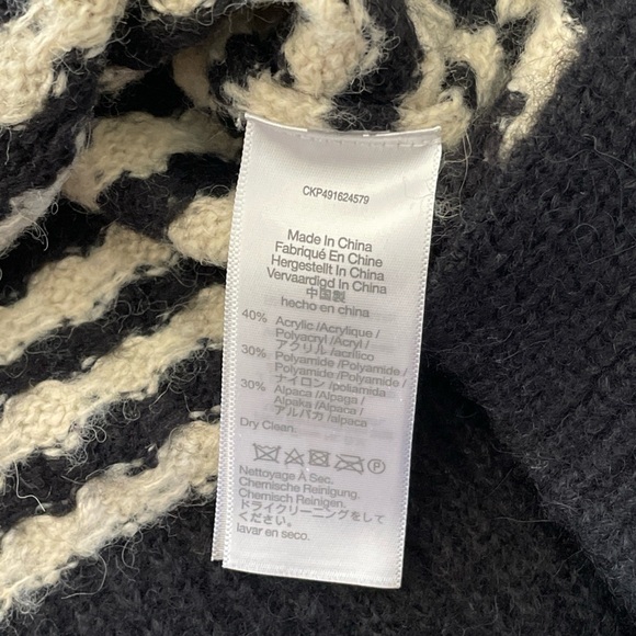 Madewell Mixed Stripe Raglan Pullover Crewneck Sweater XL Navy Blue White - Picture 5 of 5